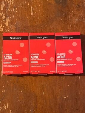 Neutrogena 24 Count Stubborn Acne Hydrocolloid Blemish Patches - 3 Red Packages